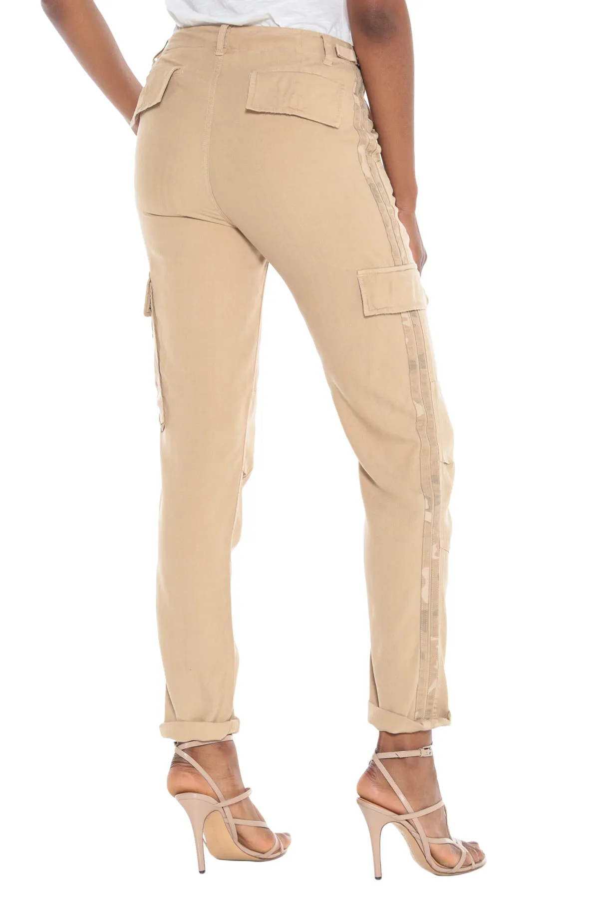 100% Silk rolled cargo in Warm Sand
