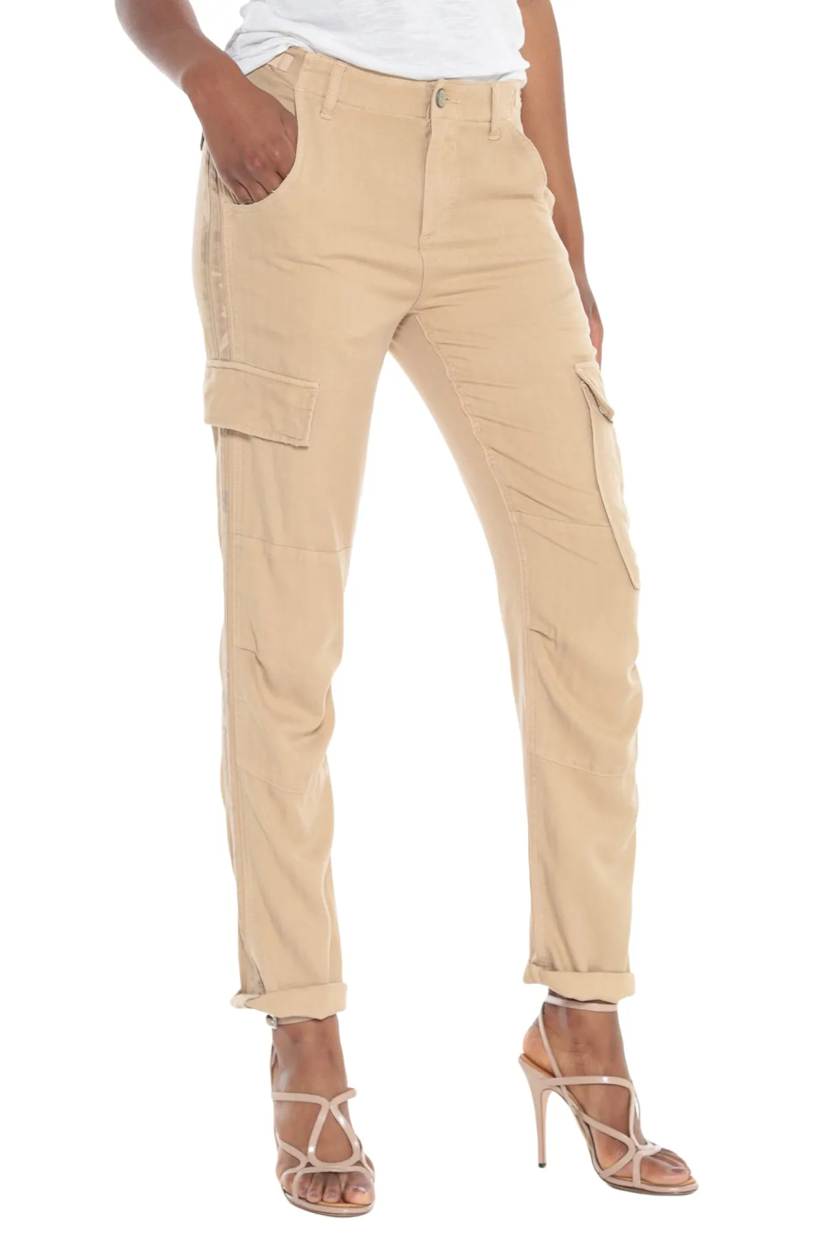 100% Silk rolled cargo in Warm Sand