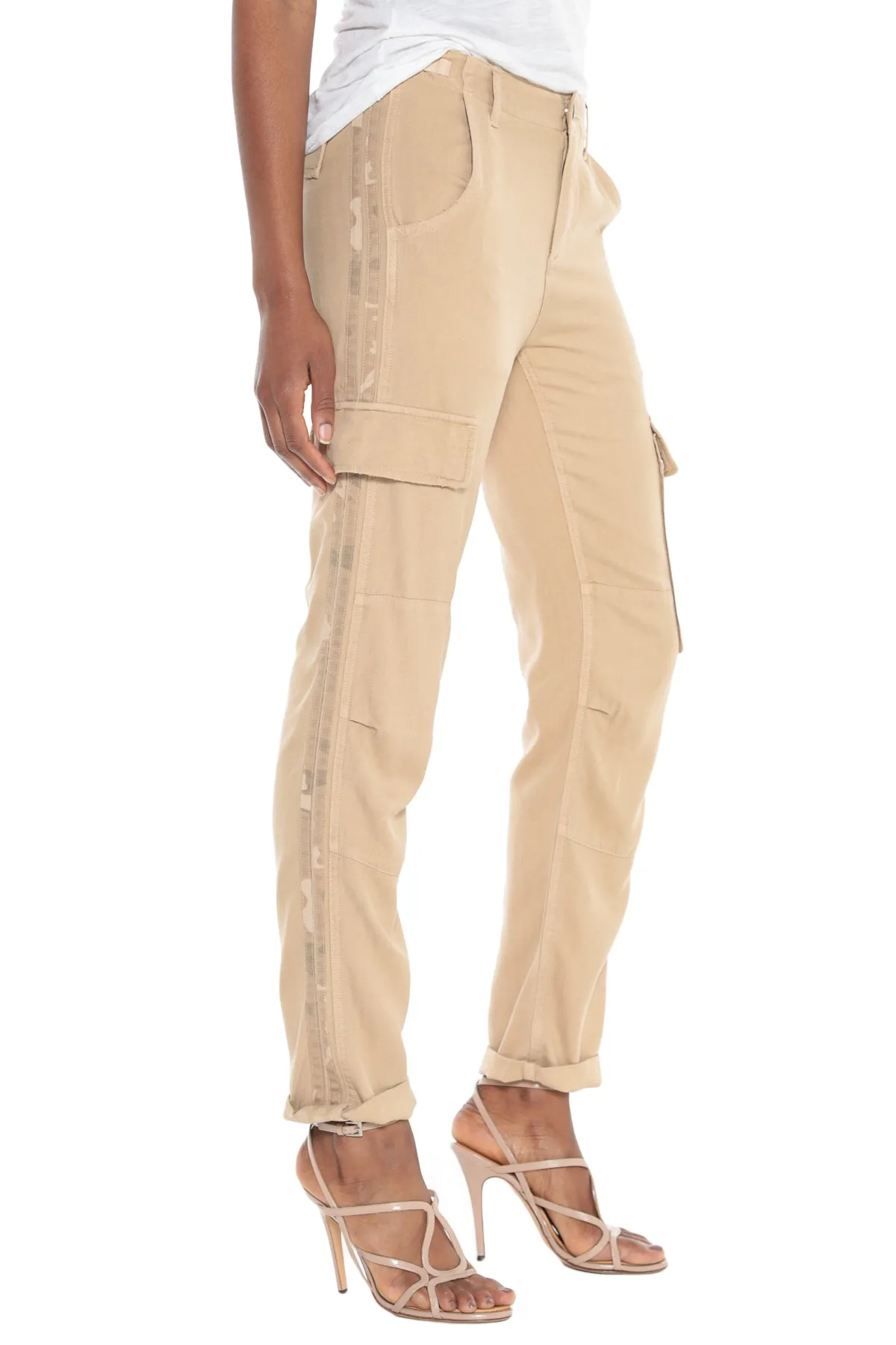 100% Silk rolled cargo in Warm Sand