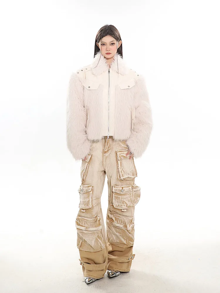 【23s December.】Washed Distressed Gradient Cargo Pants