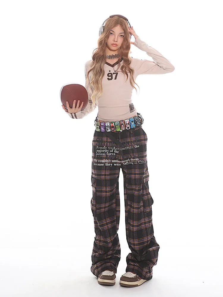 【24s Aug.】Retro Plaid Cargo Pants
