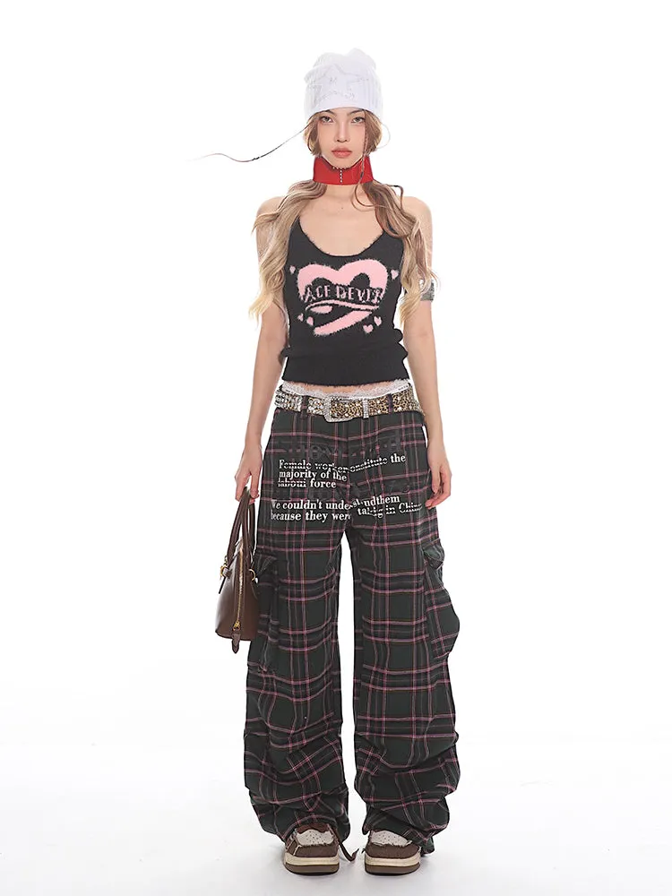 【24s Aug.】Retro Plaid Cargo Pants