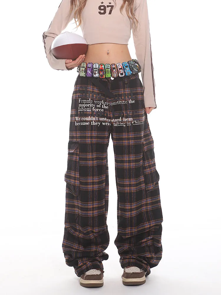 【24s Aug.】Retro Plaid Cargo Pants