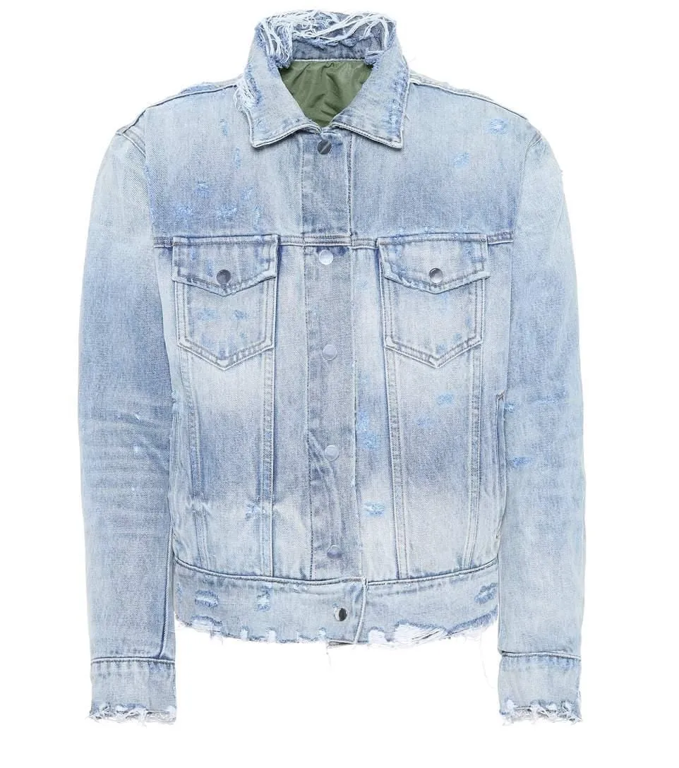 Amiri Reverse Trucker Bomber Jacket Indigo Green