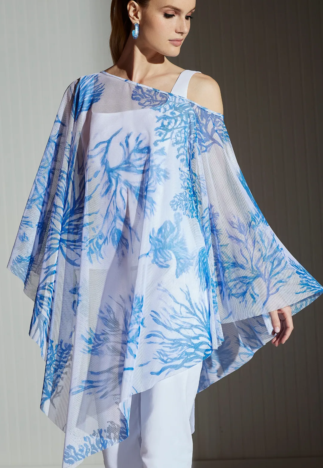 Artemisia Sheer Poncho in Toile de Reef