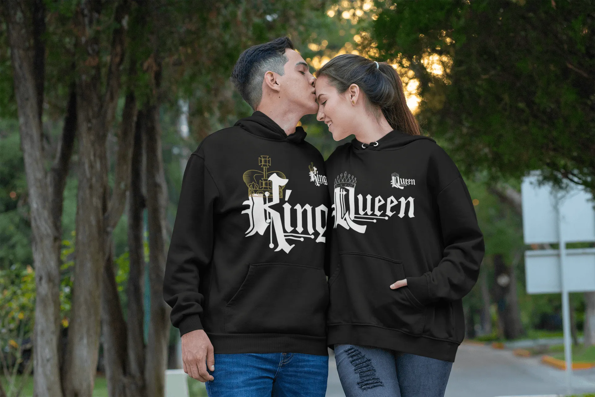 Blended Cotton Relationship Hoodie Set Majestic King/Majestic Queen Midweight Ultra Soft Pullovers