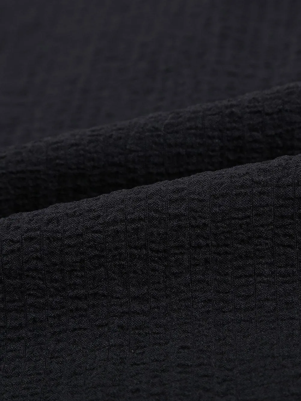 Button-Up Black Textured Sleeveless Top