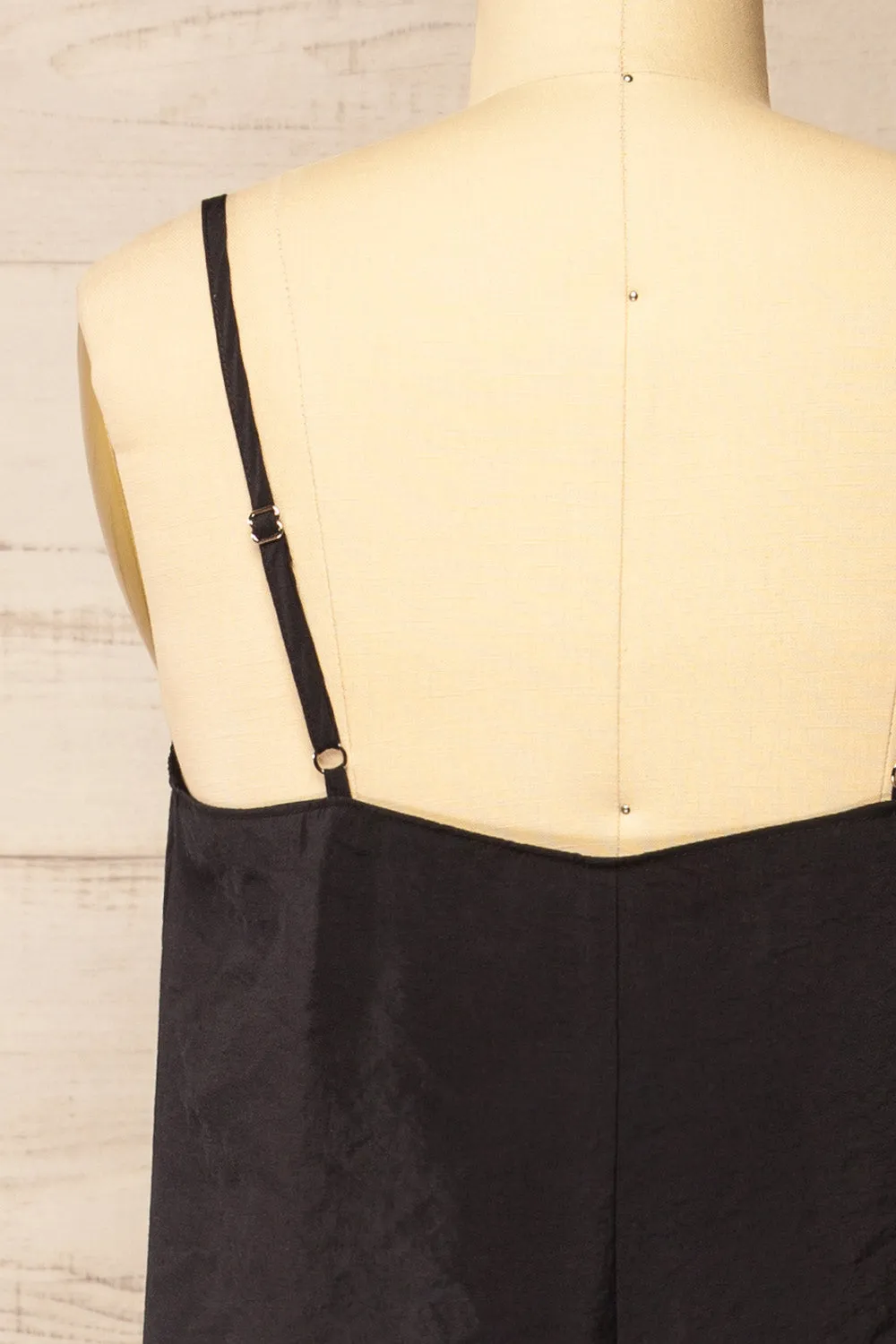 Ibertioga Black | Midi Slip Dress w/ V-Neckline