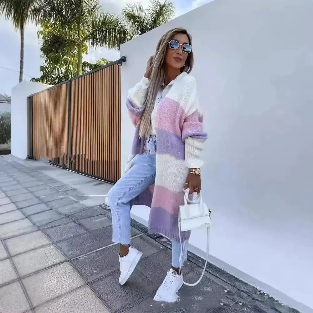 Loose Long Knitted Cardigan Coat
