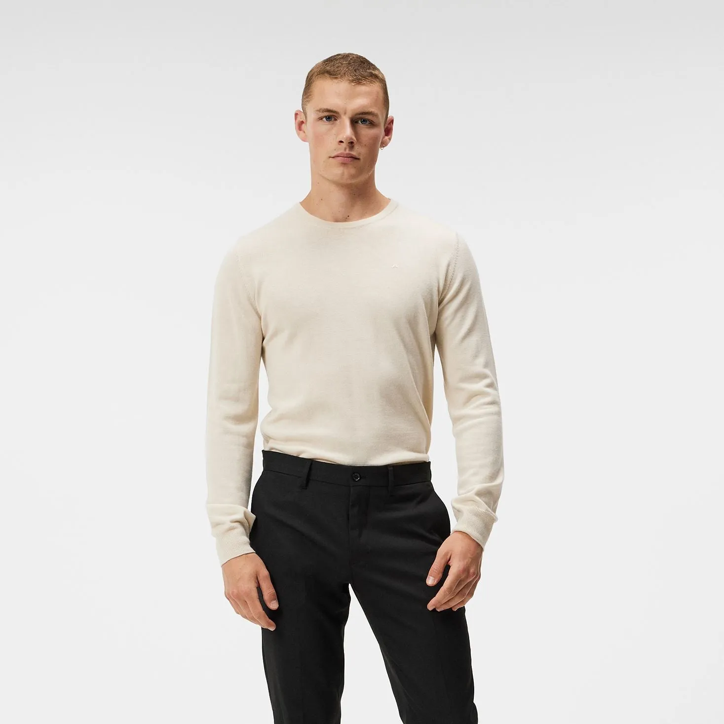 Lyle Merino Crewneck Sweater Oyster Grey - AW23
