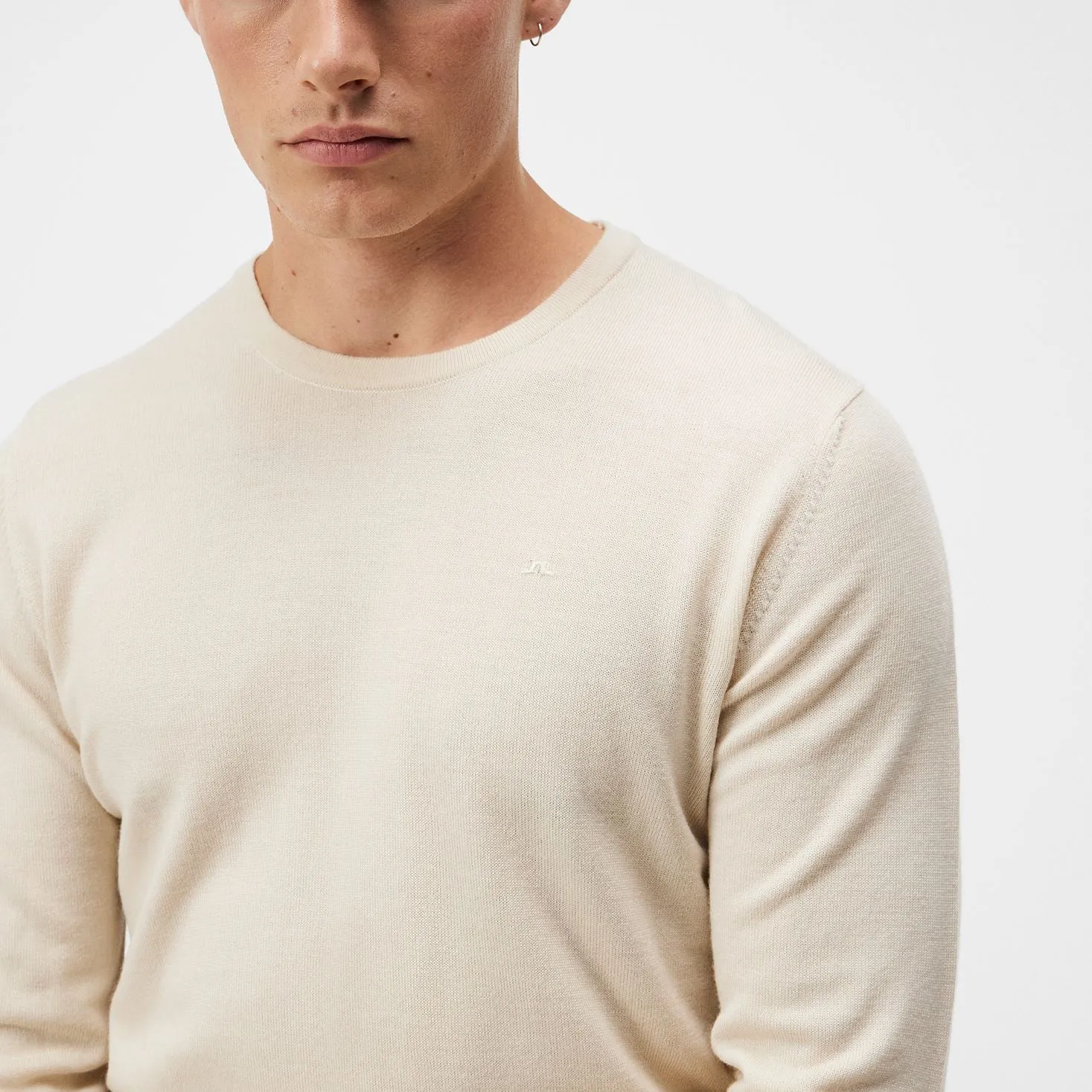 Lyle Merino Crewneck Sweater Oyster Grey - AW23