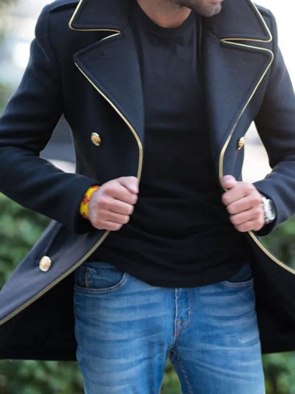 Men's Double Breasted Woolen Coat