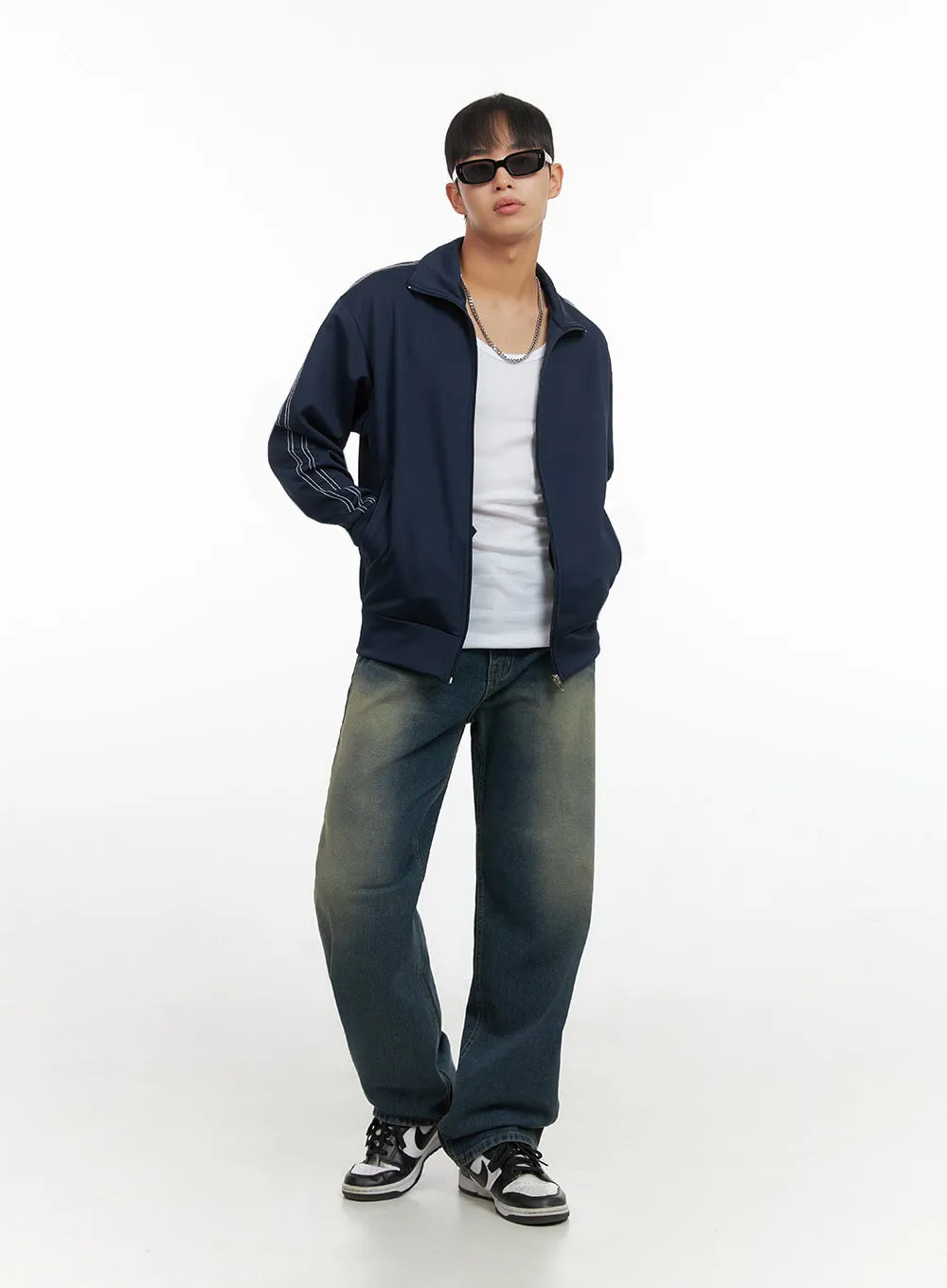 Men's Zip Up Turtleneck Track Jacket IO420