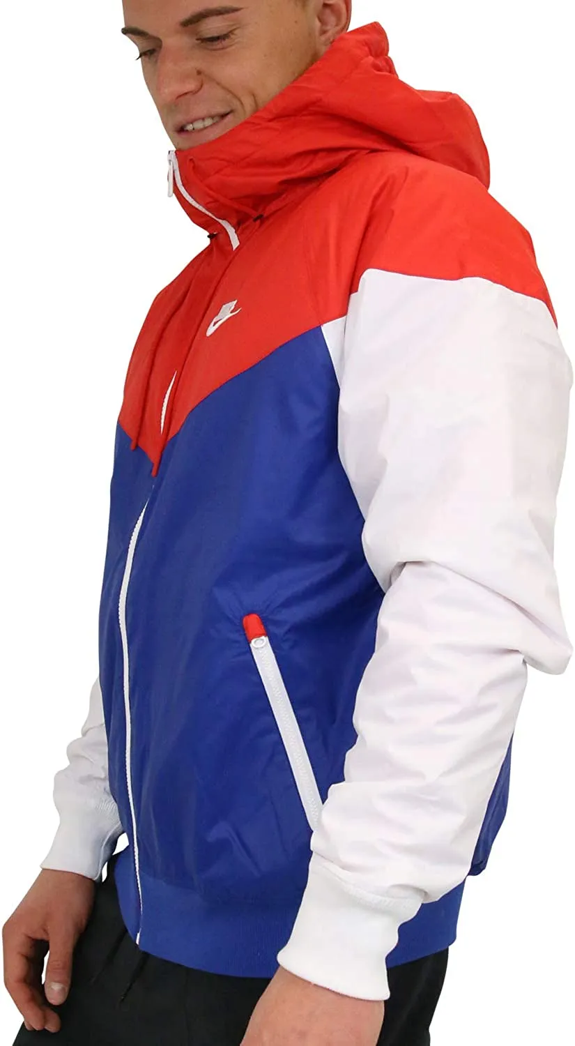 Nike Men's Insulated Windrunner Jacket (Medium, University Red/Indigo Force/White)