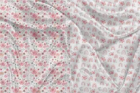 Panneau pour Vêtement et Couverture Arc-en-ciel floral