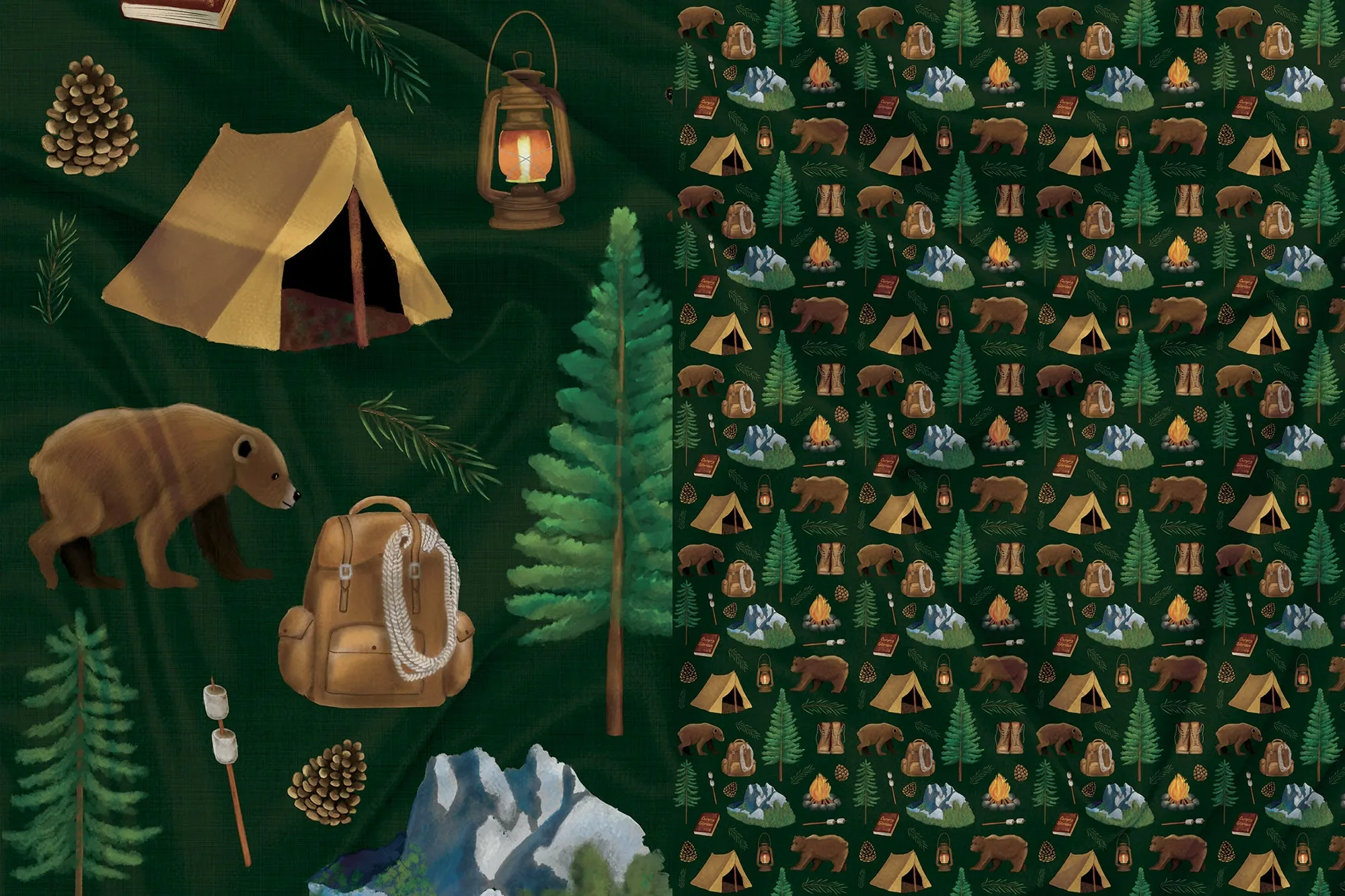 Panneau pour Vêtement et Couverture Camping vert