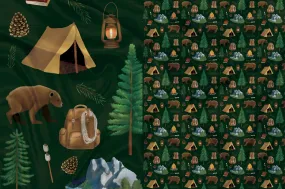 Panneau pour Vêtement et Couverture Camping vert
