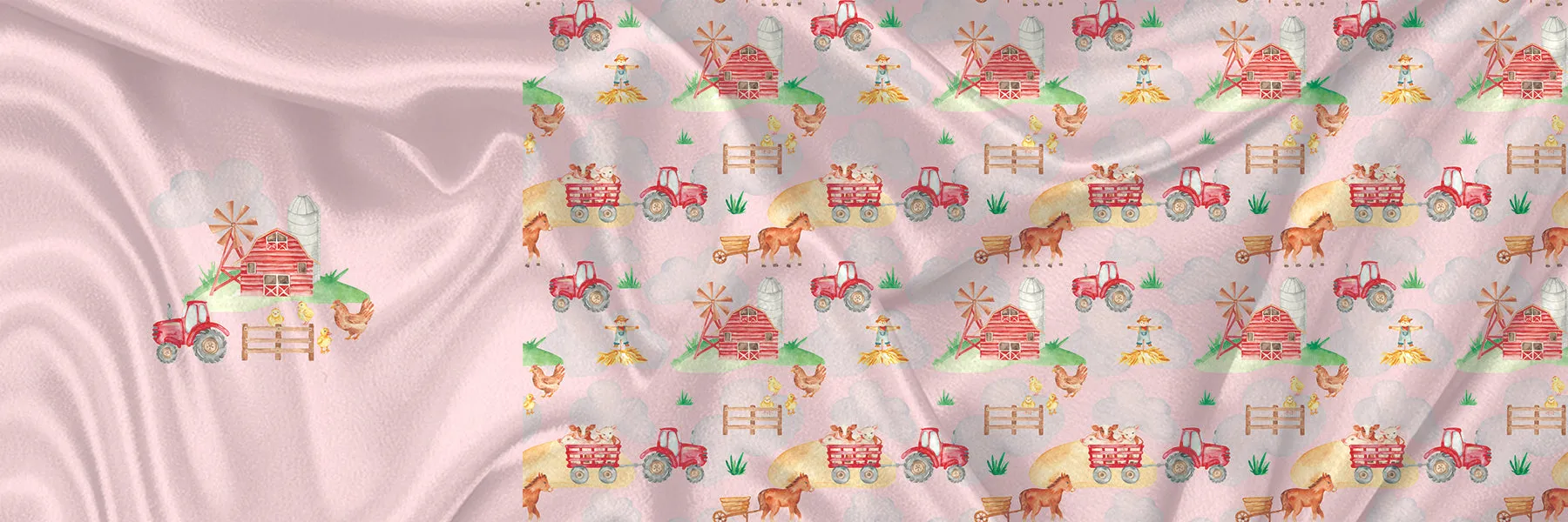 Panneau pour Vêtement et Couverture À la Ferme Rose