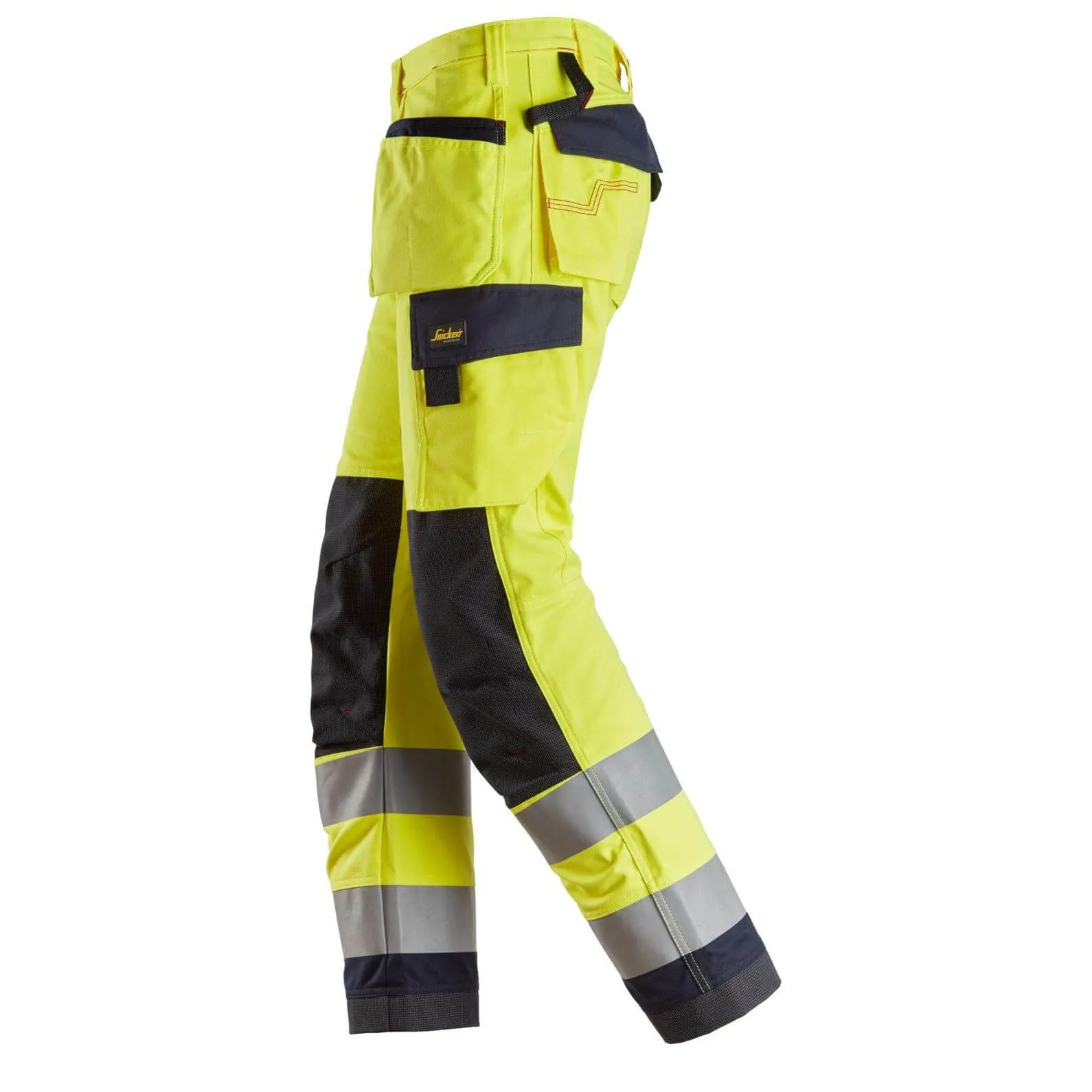 Snickers 6260 ProtecWork Hi Vis Work Trousers with Holster Pockets, Class 2
