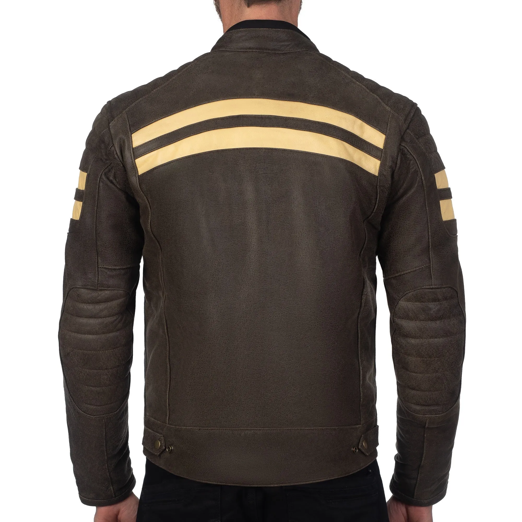 SOHO RETRO BROWN MOTORCYCLE LEATHER JACKET