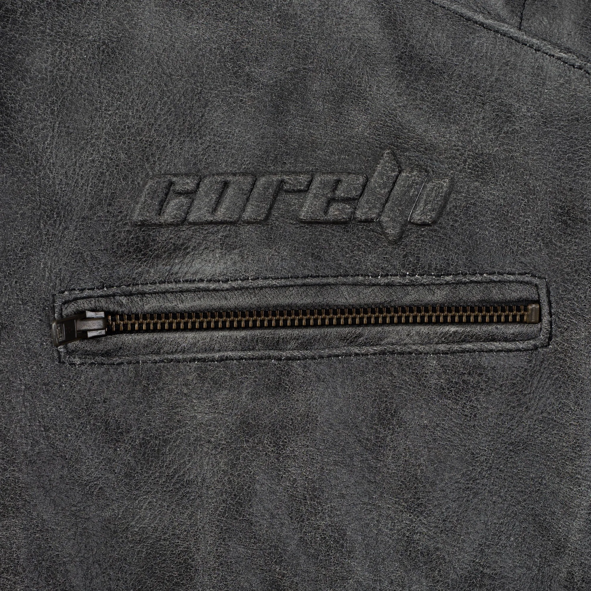 SOHO RETRO GRAY MOTORCYCLE LEATHER JACKET