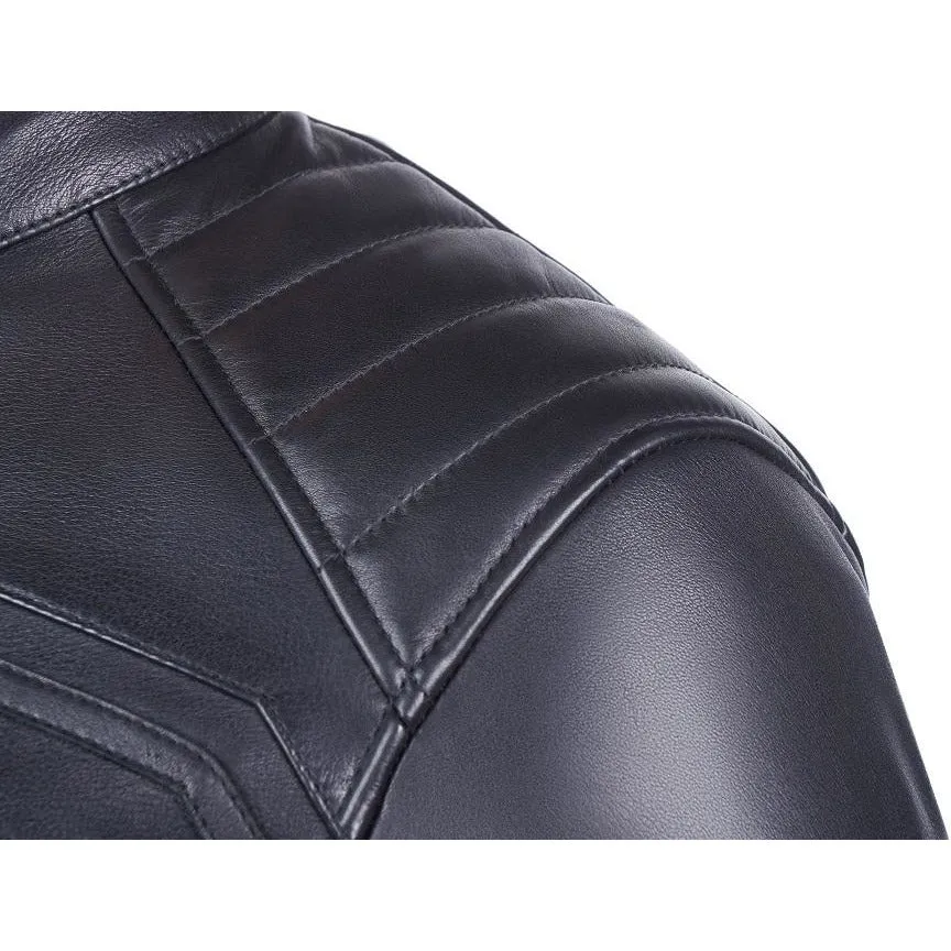 VANGUARD LUXE BLACK MOTORCYCLE LEATHER JACKET