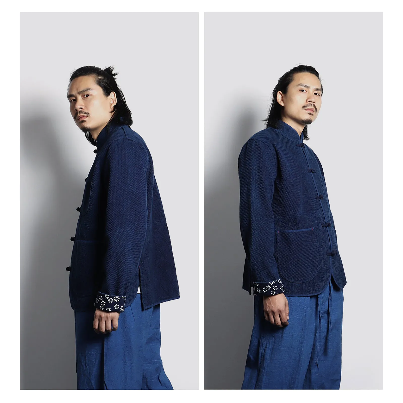 Vintage Indigo Plant Dyed Chinese Style Jacket