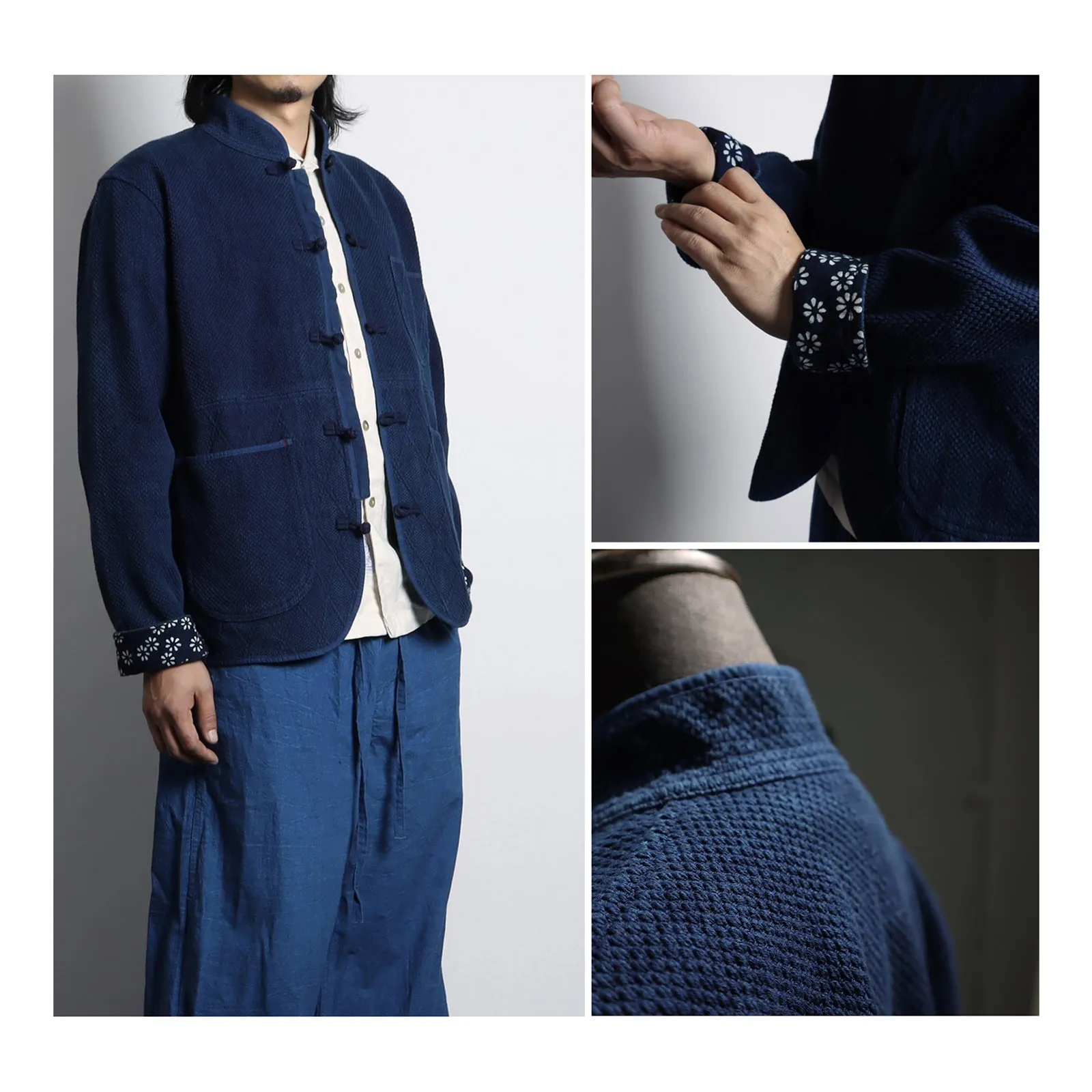 Vintage Indigo Plant Dyed Chinese Style Jacket
