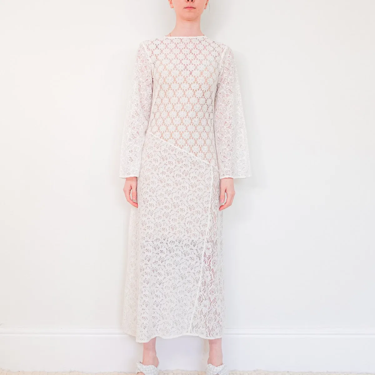 White lace midi dress (final sale, no returns)