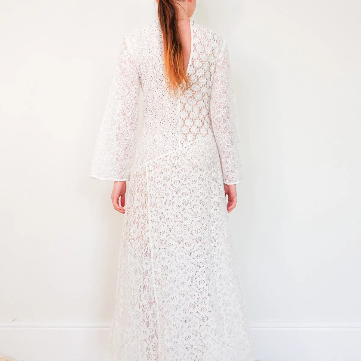 White lace midi dress (final sale, no returns)