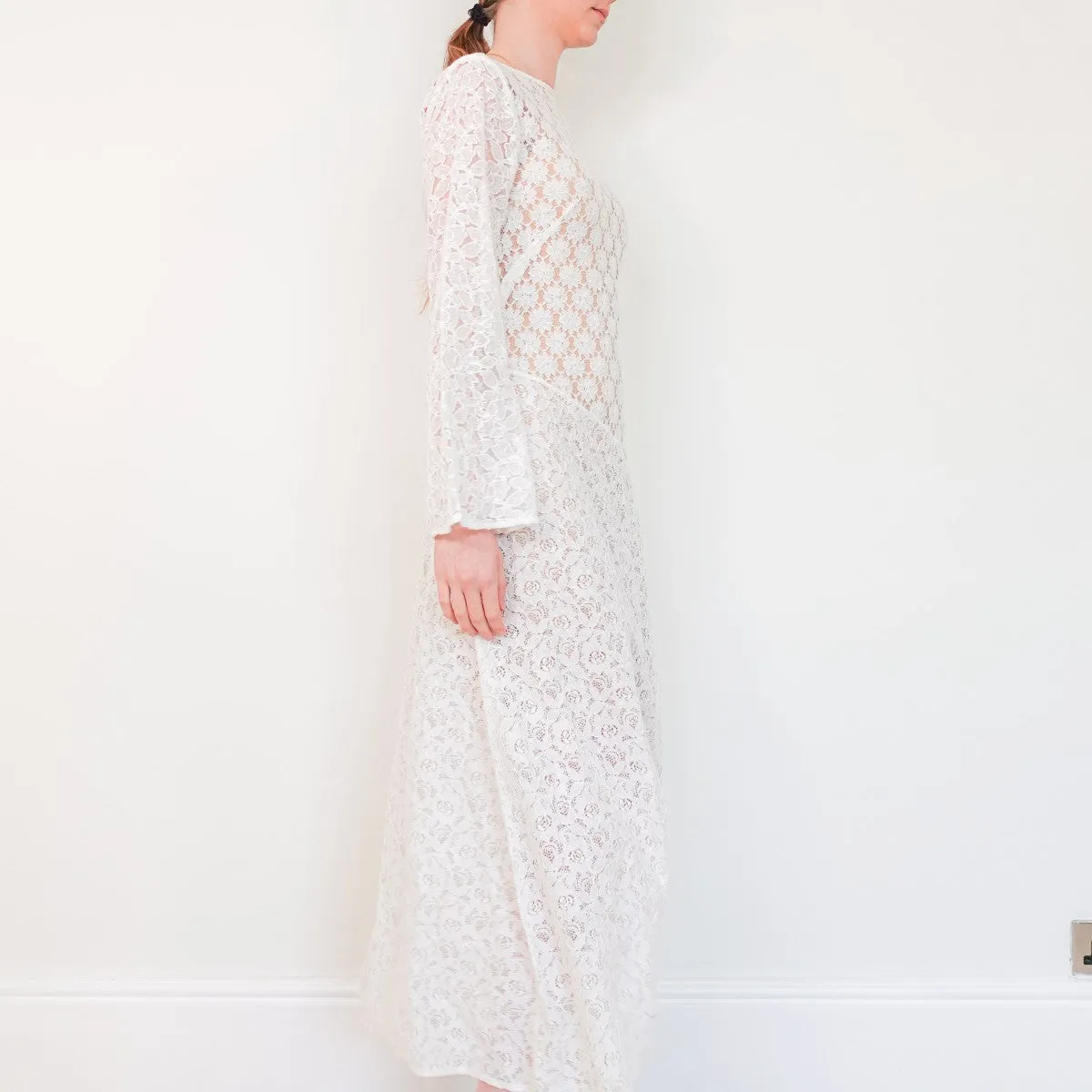 White lace midi dress (final sale, no returns)