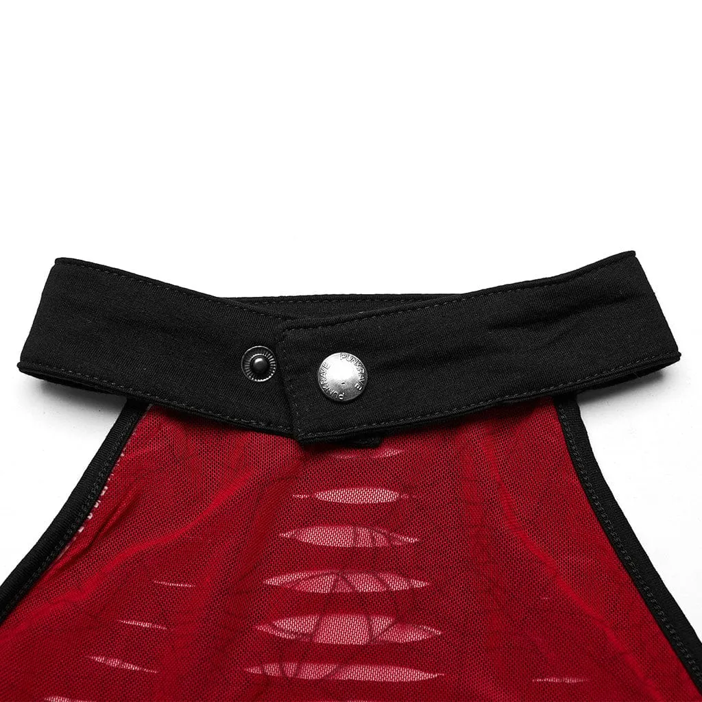 Women's Grunge Ripped Halterneck Tank Top