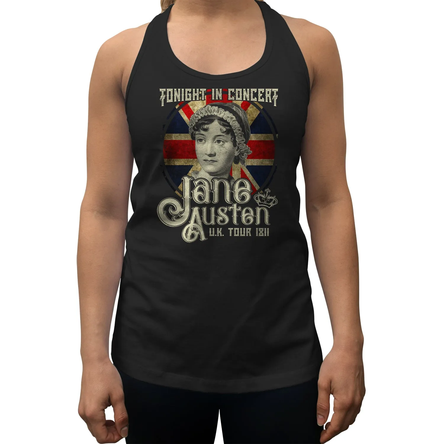 Women's Jane Austen Rock and Roll UK Tour Racerback Tank Top